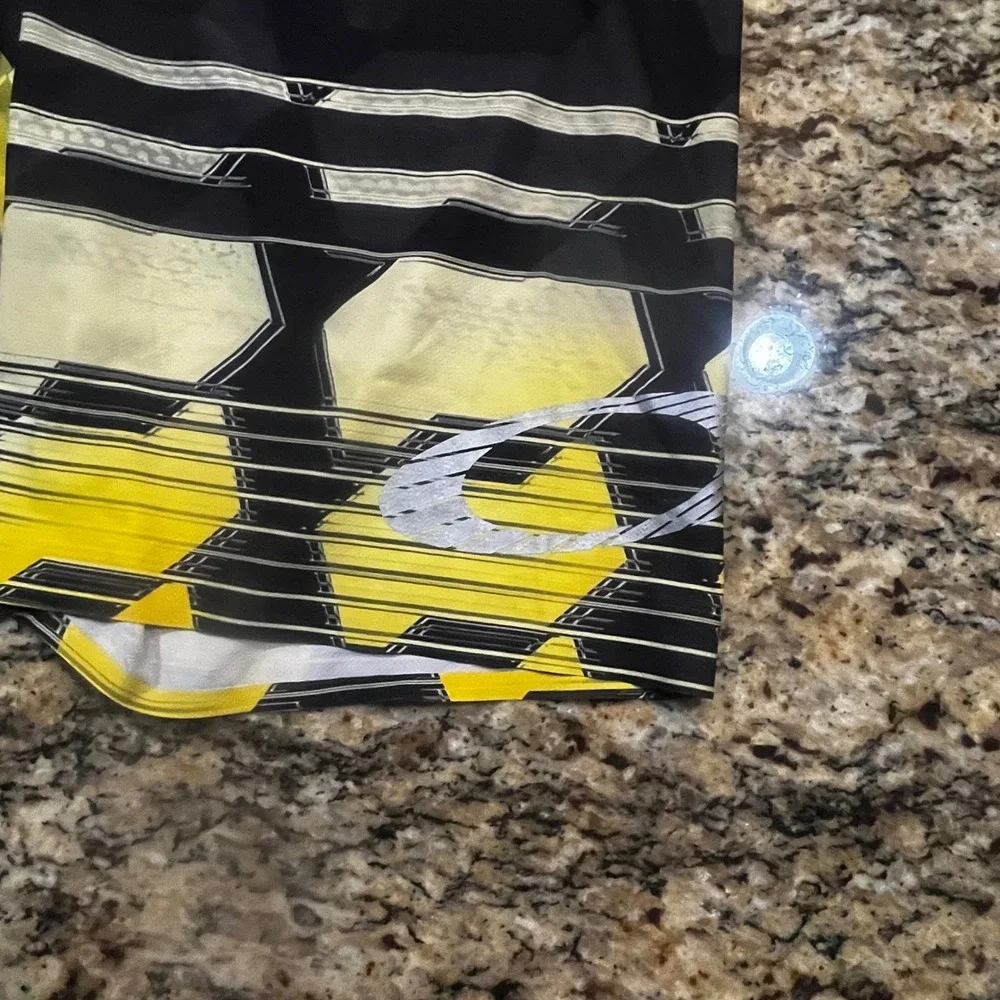 Oakley‎ Blade Board Shorts Mens XL Yellow Black O Stretch Ripstop Surf Trunks XL